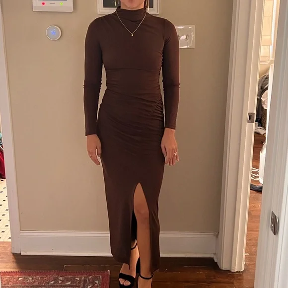 Zara | Dresses | Brown Zara Maxi Dress Size Small | Poshmark